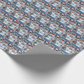 ブルーヒーラードッグウィンターワンダーランドクリスマスジョイ ラッピングペーパー (角)