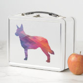 ブルーヒーラードッグブリードシルエットジオパープル メタルランチボックス (インサイチュ)