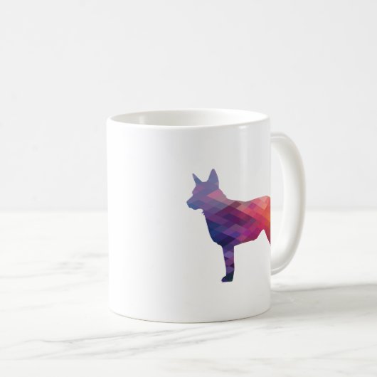 ブルーヒーラードッグブレッドシルエットジオパープル コーヒーマグカップ (正面右)