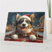 ブルーヒーラードッグローラーコースタークリスマス カード (正面)