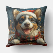 ブルーヒーラードッグローラーコースタークリスマス クッション (裏面)