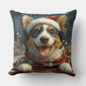 ブルーヒーラードッグローラーコースタークリスマス クッション (正面)