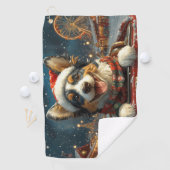 ブルーヒーラードッグローラーコースタークリスマス ゴルフタオル (インサイチュ)