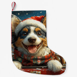 ブルーヒーラードッグローラーコースタークリスマス スモールクリスマスストッキング