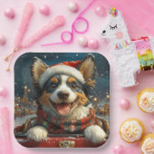 ブルーヒーラードッグローラーコースタークリスマス ペーパープレート (パーティー)