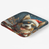 ブルーヒーラードッグローラーコースタークリスマス ペーパープレート (傾斜あり)