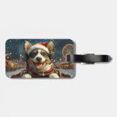 ブルーヒーラードッグローラーコースタークリスマス ラゲッジタグ (裏面横)