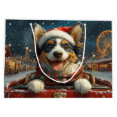 ブルーヒーラードッグローラーコースタークリスマス ラージペーパーバッグ (裏面)