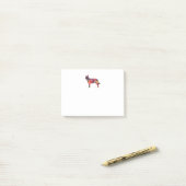 ブルーヒーラードッグ幾何学的パターンシルエット数々の ポストイット (デスク上)