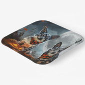 ブルーヒーラーハロウィン不気味 ペーパープレート (傾斜あり)