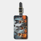 ブルーヒーラーハロウィン不気味 ラゲッジタグ (正面縦)