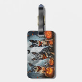 ブルーヒーラーハロウィン不気味 ラゲッジタグ (裏面縦)