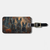 ブルーヒーラーハロウィーンナイトドギー喜び ラゲッジタグ (正面横)