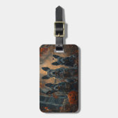 ブルーヒーラーハロウィーンナイトドギー喜び ラゲッジタグ (正面縦)