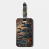 ブルーヒーラーハロウィーンナイトドギー喜び ラゲッジタグ (裏面縦)