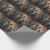 ブルーヒーラーハロウィーンナイトドギー喜び ラッピングペーパー (角)