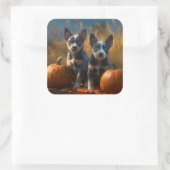 ブルーヒーラーパピーオータムデライトカボチャ スクエアシール (バッグ)