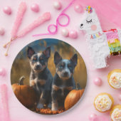 ブルーヒーラーパピーオータムデライトカボチャ ペーパープレート (パーティー)