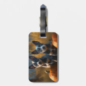 ブルーヒーラーパピーオータムデライトカボチャ ラゲッジタグ (裏面縦)