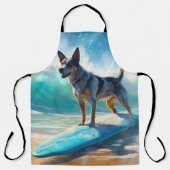 ブルーヒーラービーチサーフィン絵画ズ エプロン (正面)