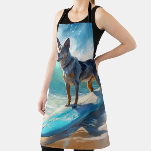ブルーヒーラービーチサーフィン絵画ズ エプロン (インサイチュ)