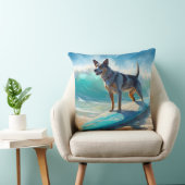 ブルーヒーラービーチサーフィン絵画ズ クッション (椅子)