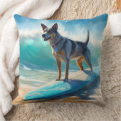 ブルーヒーラービーチサーフィン絵画ズ クッション (ブランケット)