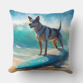 ブルーヒーラービーチサーフィン絵画ズ クッション (正面)