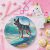 ブルーヒーラービーチサーフィン絵画ズ ペーパープレート (パーティー)