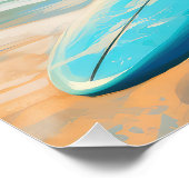 ブルーヒーラービーチサーフィン絵画ズ ポスター (コーナー)