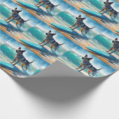 ブルーヒーラービーチサーフィン絵画ズ ラッピングペーパー (角)