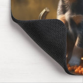 ブルーヒーラー子犬の秋の喜びパンプキン マウスパッド (コーナー)