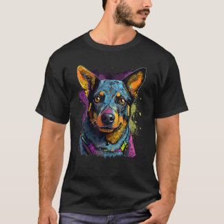 ブルーヒーラー幾何学オーストラリアン・キャトル・ドッグ曼荼羅 Tシャツ
