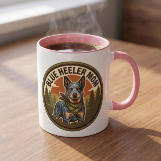 ブルーヒーラー母さんコーヒーマグ | キャトルドッグ母さんギフト マグカップ