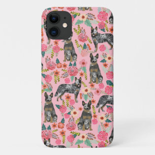 ブルーヒーラー牛の犬花模様 iPhone 11 ケース