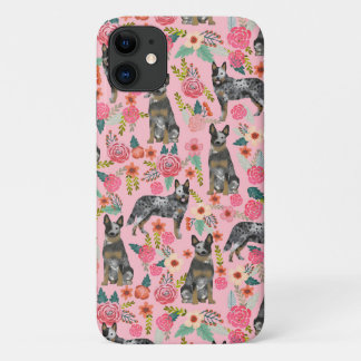 ブルーヒーラー牛の犬花模様 iPhone 11 ケース