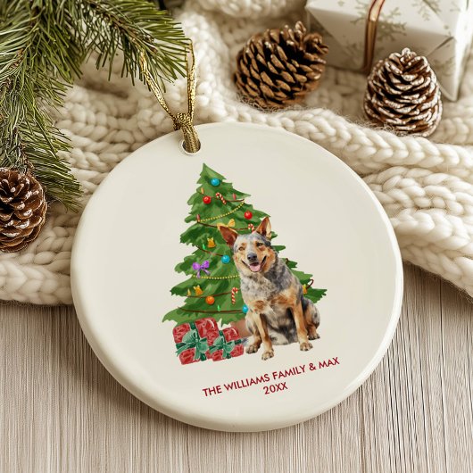 ブルーヒーラー犬のクリスマスギフト オーナメント 名入れ