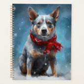 ブルーヒーラー犬のクリスマススノー プランナー手帳 (正面)