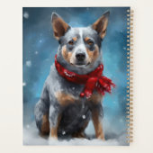 ブルーヒーラー犬のクリスマススノー プランナー手帳 (裏面)