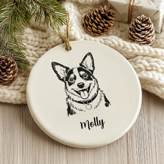 ブルーヒーラー犬のクリスマス オーナメント 名入れ