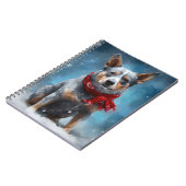 ブルーヒーラー犬のクリスマス・スノー ノートブック (左側)