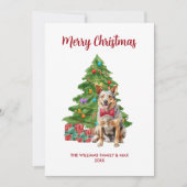 ブルーヒーラー犬の家族のクリスマス シーズンカード (正面)