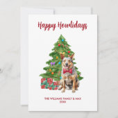 ブルーヒーラー犬の家族のクリスマス シーズンカード (正面)