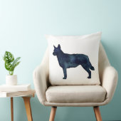 ブルーヒーラー犬ブリードシルエットブラックウォーター色 クッション (椅子)