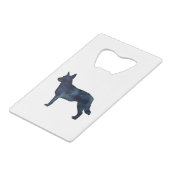 ブルーヒーラー犬ブリードシルエットブラックウォーター色 クレジットカード栓抜き (裏面アングル)
