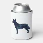 ブルーヒーラー犬ブリードシルエットブラックウォーター色 缶クーラー (缶正面)