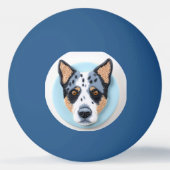 ブルーヒーラー犬 3Dインスパイアデザイン 卓球ボール (裏面)