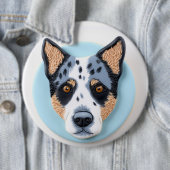 ブルーヒーラー犬 3Dデザイン 缶バッジ (インサイチュ)