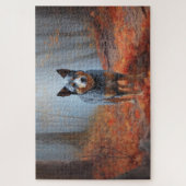 ブルーヒーラー紅葉秋インスパイア ジグソーパズル (縦)