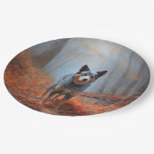 ブルーヒーラー紅葉秋インスパイア ペーパープレート (アングル)